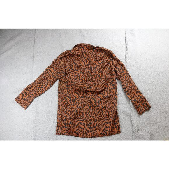 Free People x REVOLVE Jacket Blouse Small Beatrice Brown Leopard Print - Picture 4 of 8
